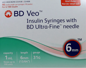  BD Veo 31G 1ml Syringes